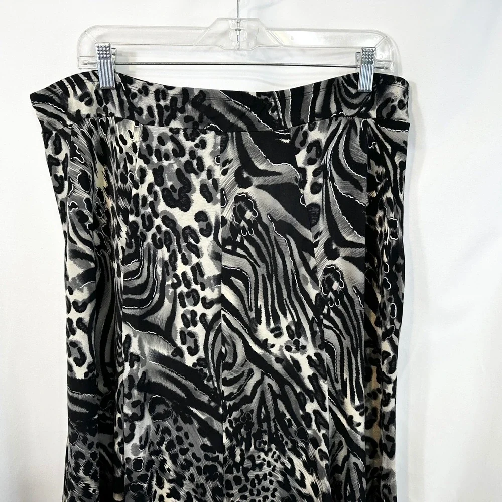 Simonton Says Large Midi Skirt Mixed Animal Black Whimsigoth Grunge 90s VTG 1367